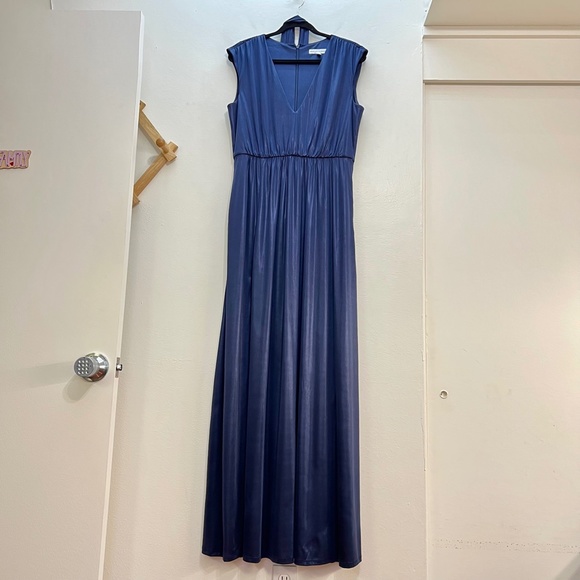 Dress the Population Krista V-Neck Tie Waist Slit Dress - Picture 2 of 9